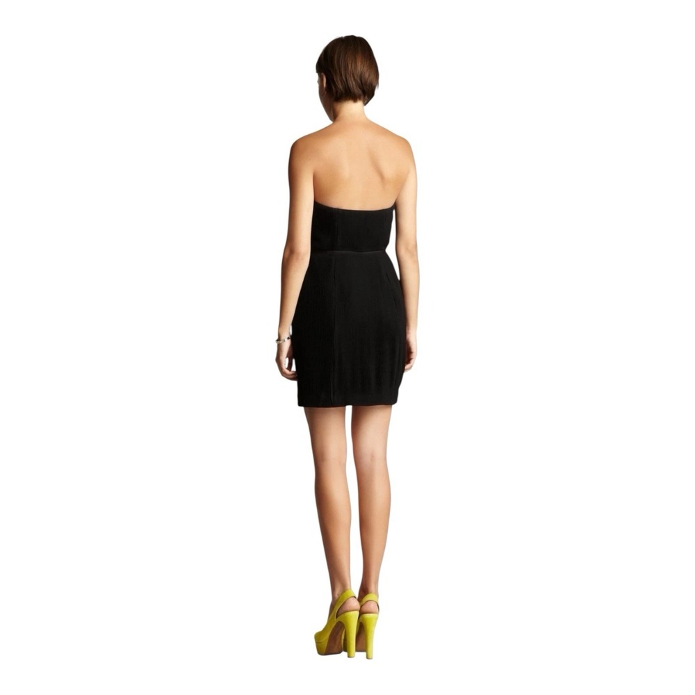 ADAM By Adam Lippes Black Silk Strapless Plisse Pleats Cocktail Dress Size 4 - Picture 2 of 16